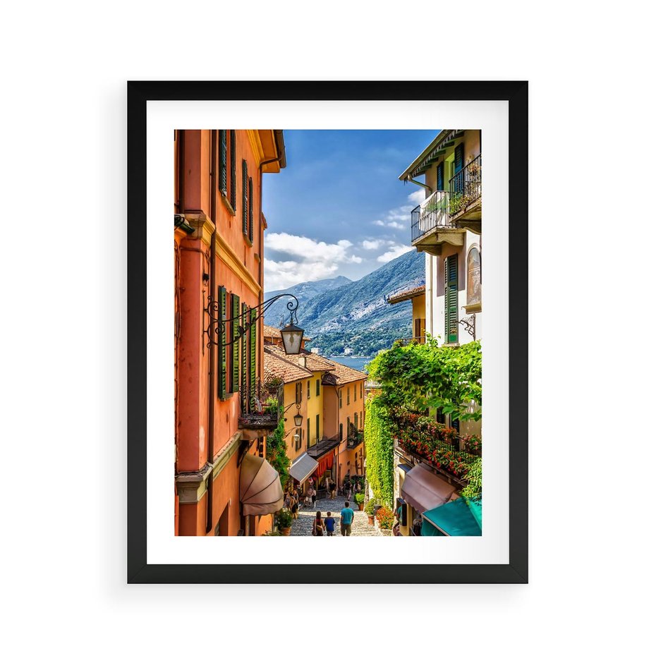 Plakat w ramie 40x50 - Tropienie Nieskończoności - uliczka, perspektywa - rama czarna