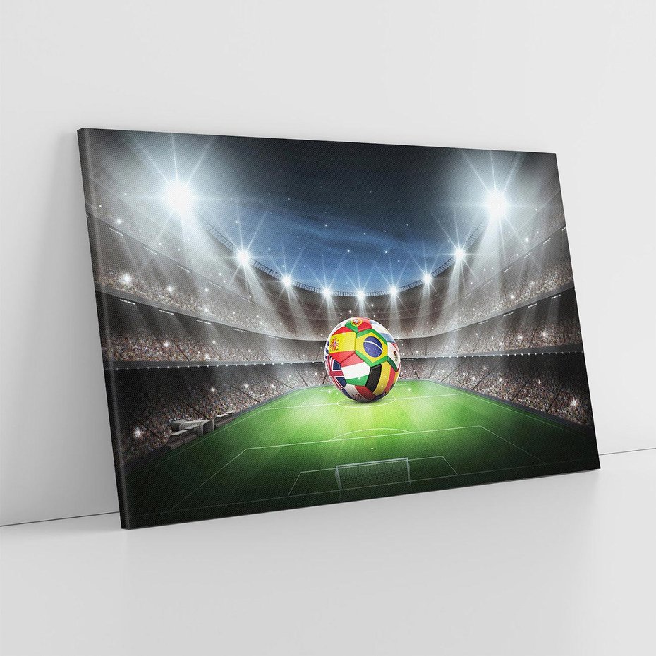 Obraz na płótnie 120x80 - Piłka nożna na stadionie: Pasja sportu - stadion, piłka