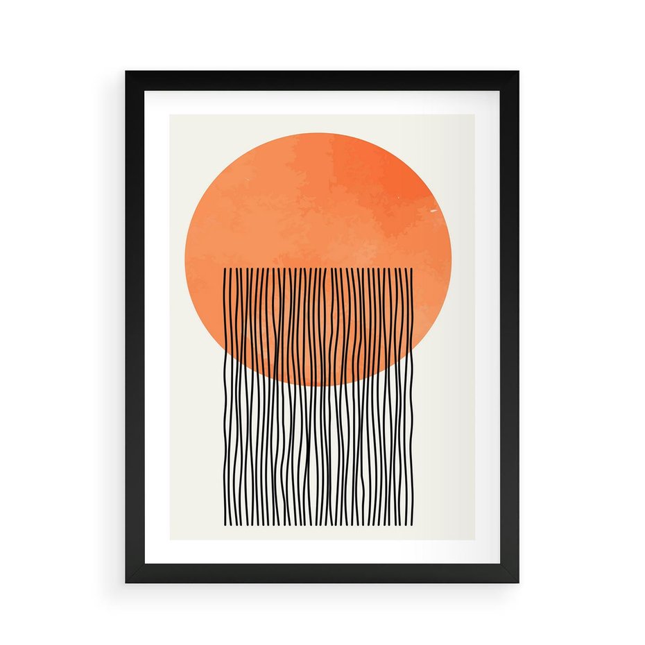 Plakat w ramie 50x70 - Echa Wyobraźni - koło, boho styl - rama czarna