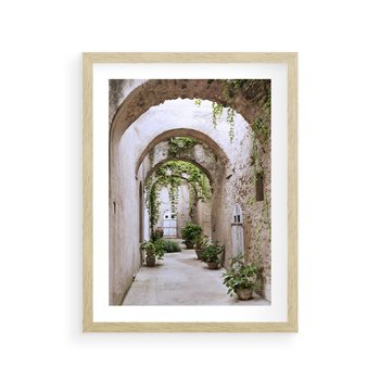 Plakat w ramie 40x50 - Urokliwa Zaułek - klimatyczna, uliczka - rama drewno