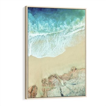 Obraz w ramie 80x120 - Turkusowe Skrzydła - morze, plaża - rama drewno