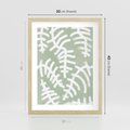 Plakat w ramie 30x40 - Oaza Zieleni - zielona abstrakcja, zgaszona zieleń - rama drewno