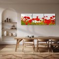 Obraz na płótnie 120x40 - Bujne maki na malowniczej łące - mak, maki