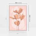 Obraz w ramie 80x120 - Przenikające Kształty - minimalistyczny plakat, pudrowe kwiaty - rama biała