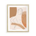 Plakat w ramie 40x50 - Sztuka Prostoty - kobieta, szkic - rama drewno