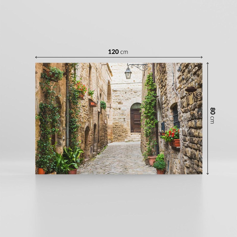 Obraz na płótnie 120x80 - Urok Uliczki we Włoszech - uliczka, Włochy