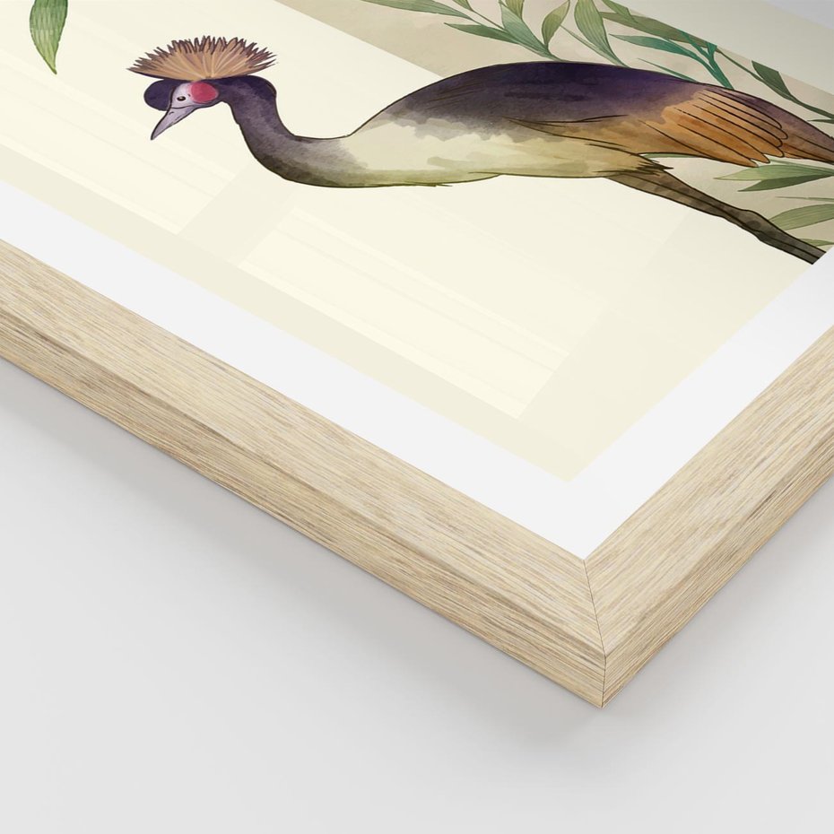 Plakat w ramie 40x50 - Kwiatowa Ekspresja - japońska sztuka, ptak - rama drewno