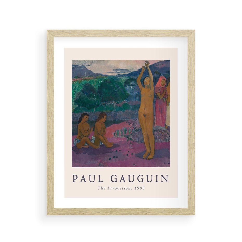 Plakat w ramie 40x50 - Reprodukcja Gauguina: Sztuka Egzotyczna na Plakacie - paul gauguin, plakat - rama drewno