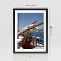 Plakat w ramie 30x40 - Podróż Morska - statek, ster - rama czarna