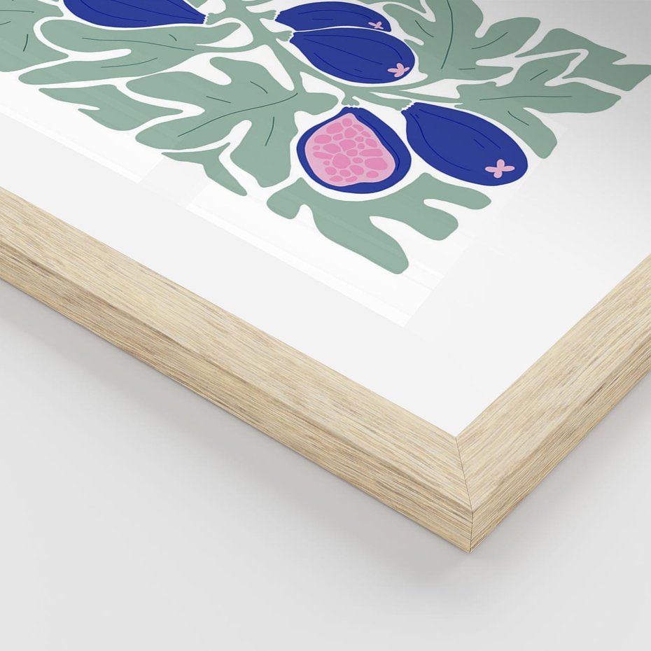 Plakat w ramie 50x70 - Figi Fioletu - figi, sztuka nowoczesna - rama drewno