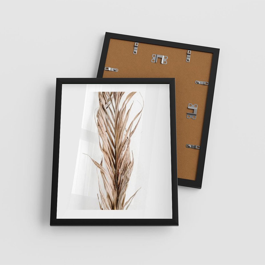 Plakat w ramie 40x50 - Minimalizm Palmowy: Sucha Uroda - sucha palma, minimalizm - rama czarna