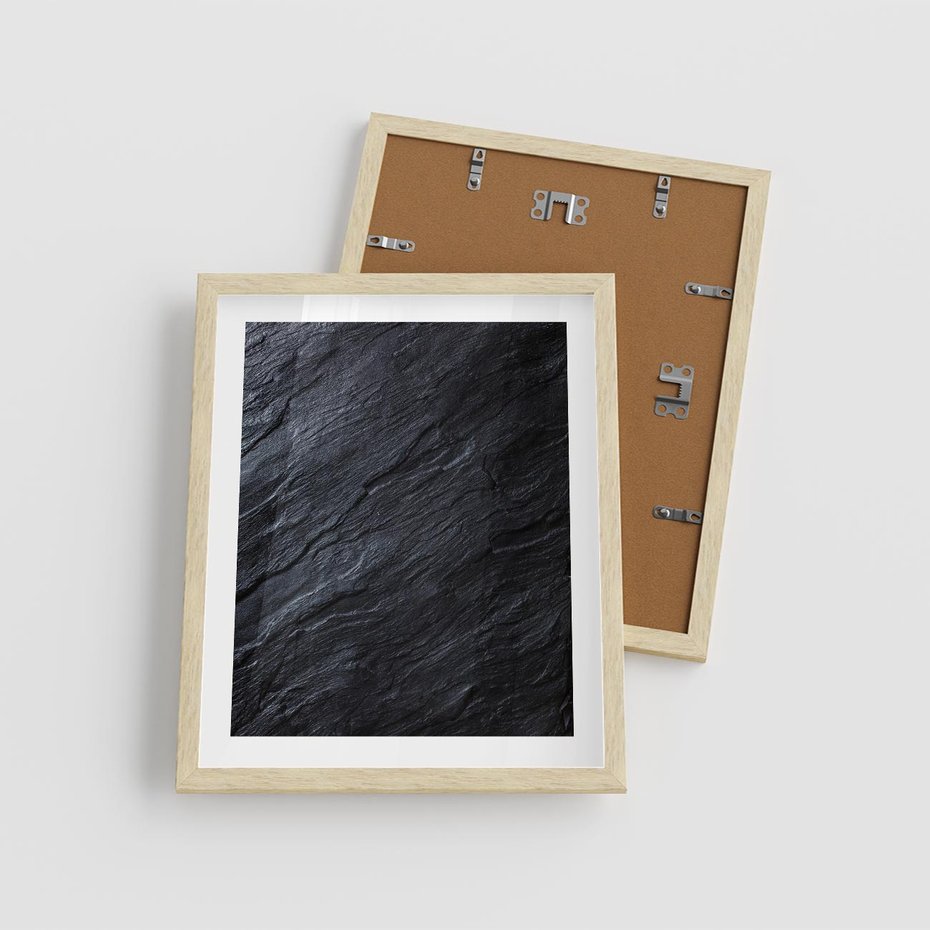 Plakat w ramie 40x50 - Kamienne tekstury w trójwymiarze - kamień, tekstura - rama drewno