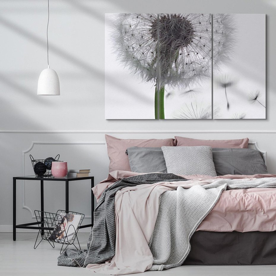 Obraz na płótnie 120x80 - Lekkość Przemijania - dmuchawiec, makro