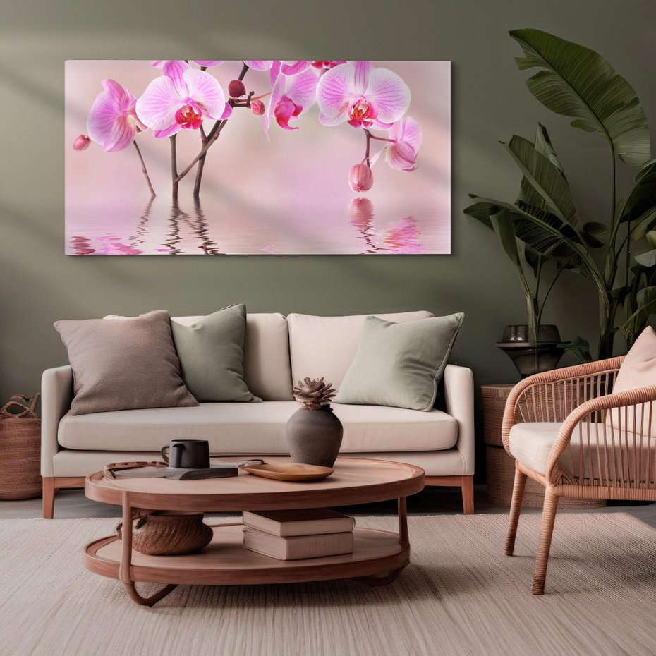 Obraz na płótnie 140x70 - Relaksacyjne spa w otoczeniu storczyka - spa, storczyk