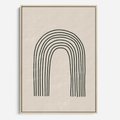 Obraz w ramie 70x100 - Intrygujące Zagięcia - boho plakat, czarna tęcza - rama drewno