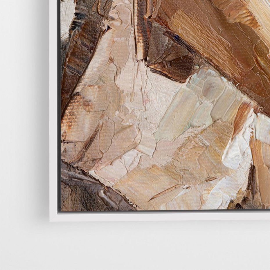 Obraz w ramie 70x100 - Wibracje - portret, kobieta - rama biała