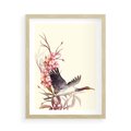 Plakat w ramie 50x70 - Szept Japonii - japońska sztuka, ptak - rama drewno