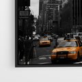 Obraz w ramie 50x70 - Nowy York, taksówka w ruchu - Nowy York, taksówka - rama czarna