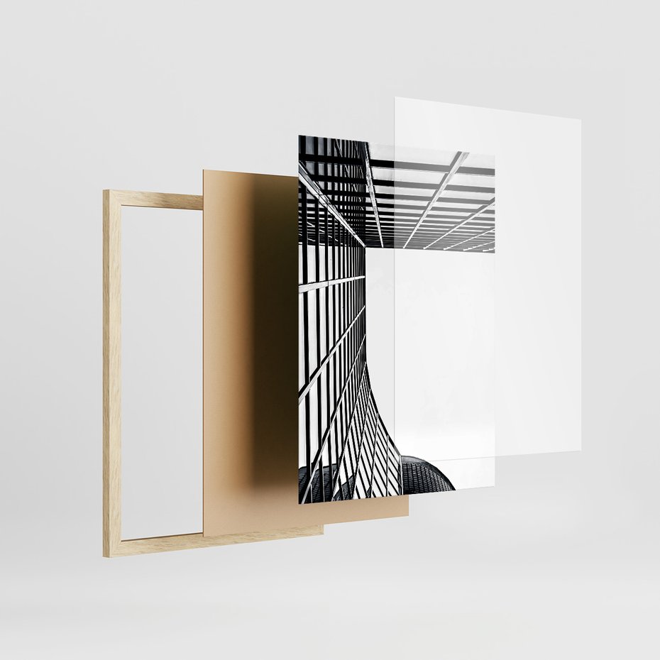 Zestaw obrazy w ramie 40x50 galeria - Architektura, perspektywa, wieżowce - rama drewno