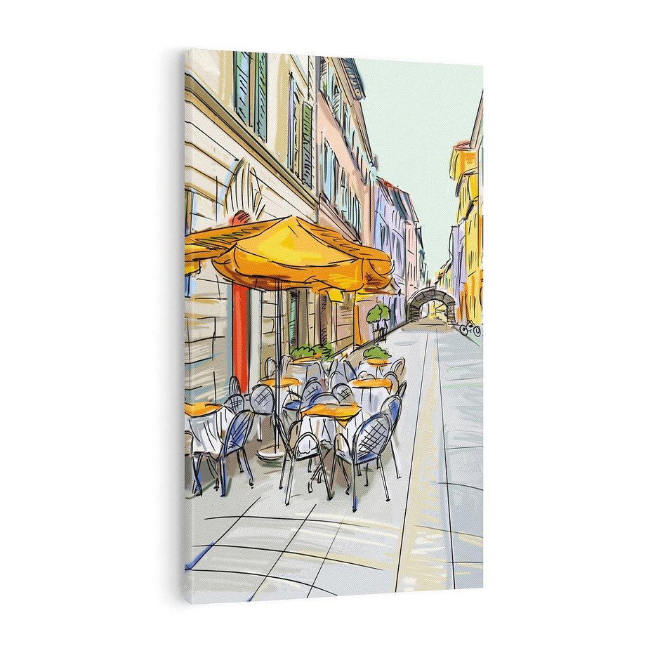 Obraz na płótnie 80x120 - Kawiarenkowy Szkic - malowany, szkic