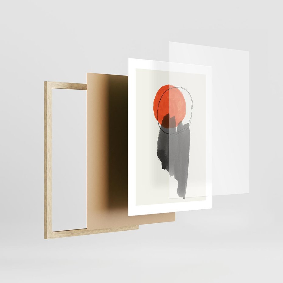 Plakat w ramie 30x40 - Księga Form - abstrakcyjne nieregularne plamy, czarny - rama drewno