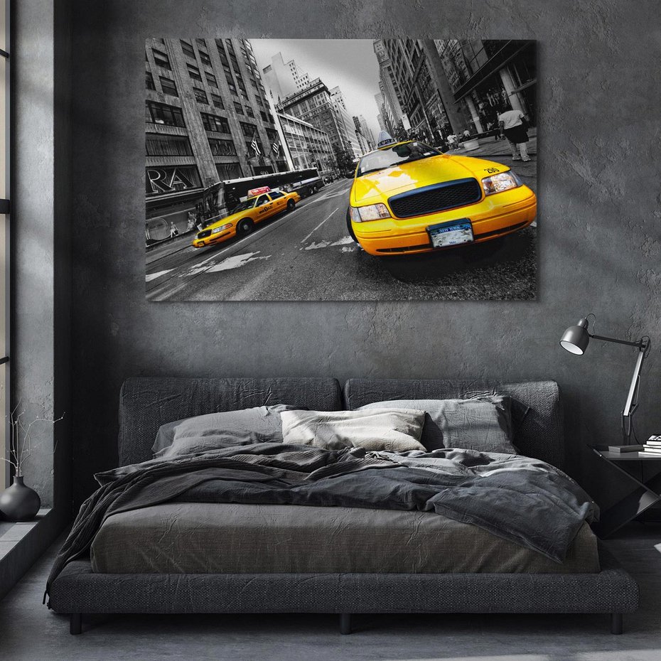 Obraz na płótnie 70x50 - Dynamiczny TAXI w Nowym Jorku - TAXI, NY