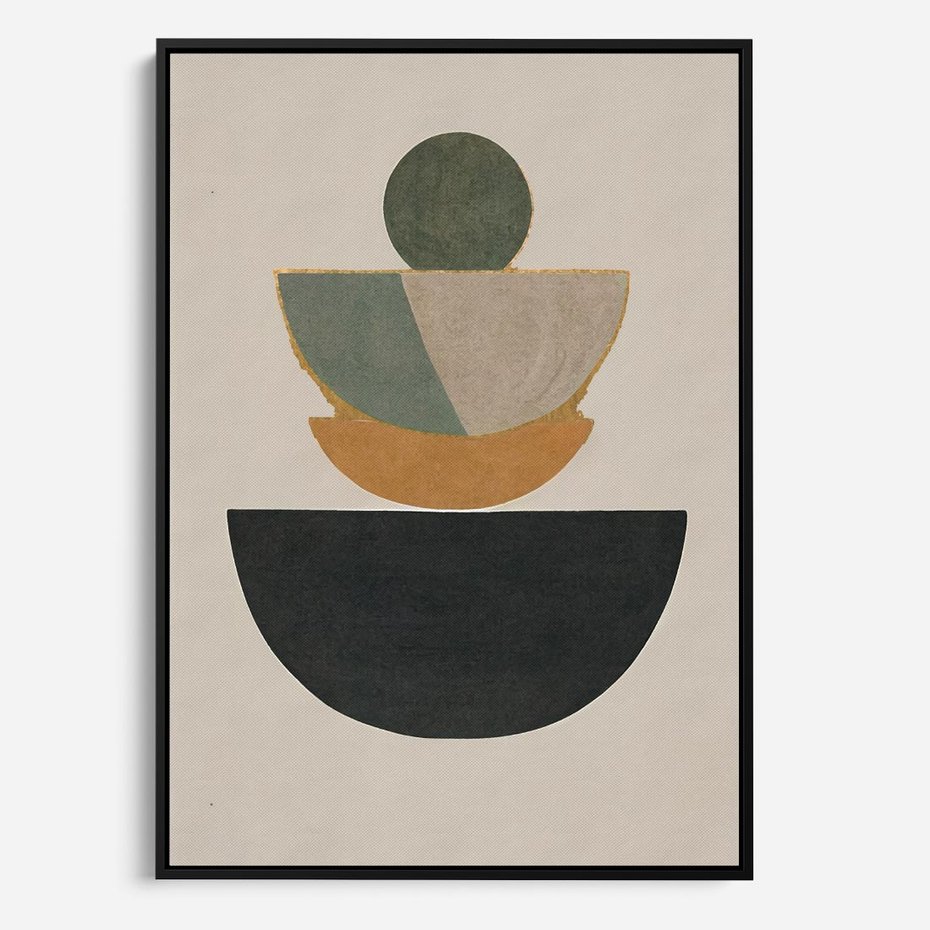 Obraz w ramie 50x70 - Podróżne Refleksyjne Odbicia - abstrakcyjny obraz, kolory ciepłe - rama czarna