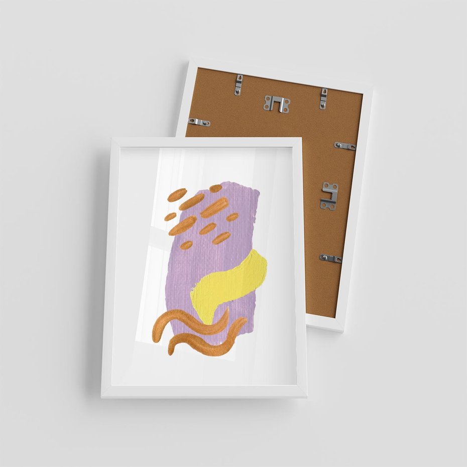 Plakat w ramie 30x40 - Kolorowe Pastelowe Spektrum - akwarela, minimalizm - rama biała