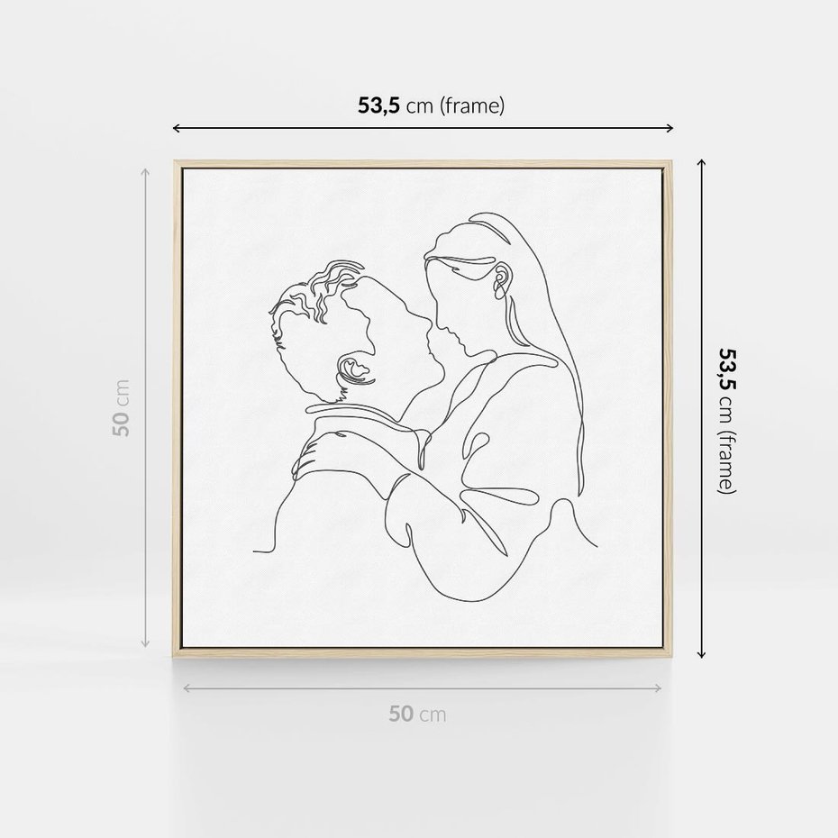 Obraz w ramie 50x50 - Bezgraniczne Tańce - para zakochanych, kobieta i mężczyzna - rama drewno