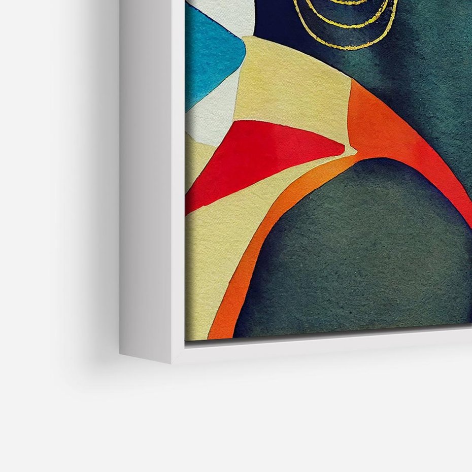 Obraz w ramie 80x80 - Kolory Kobiety - mural, abstrakcja - rama biała