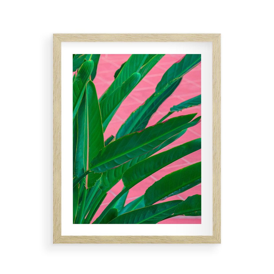 Plakat w ramie 40x50 - Odezwij się do przeszłości - liście, retro - rama drewno