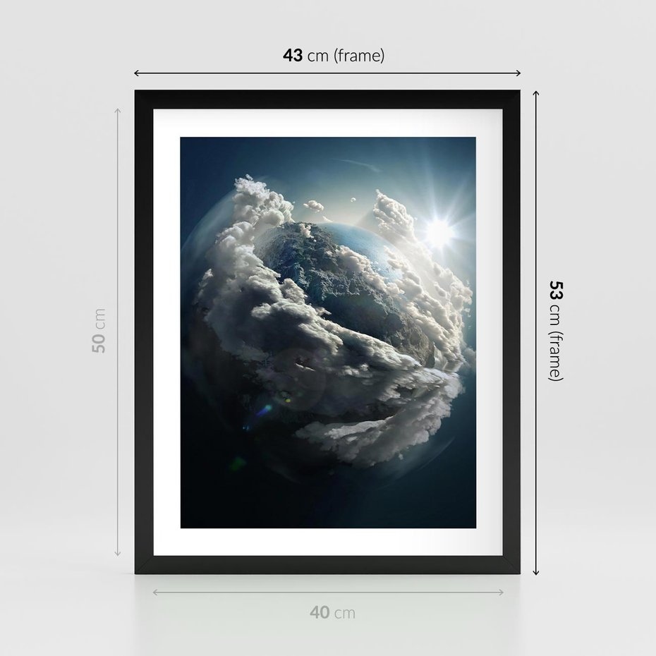 Plakat w ramie 40x50 - Chmurowa aura nad horyzontem - atmosfera, chmury - rama czarna