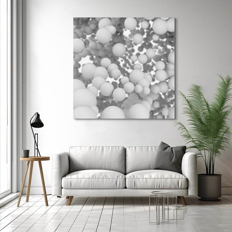 Obraz na płótnie 40x40 - Abstrakcyjne balony w locie - kule, abstrakcja