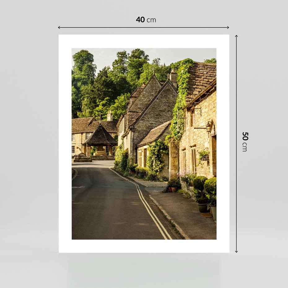 Plakat bez ramy 40x50 - Magiczna podróż w głąb miasta - uliczka, perspektywa