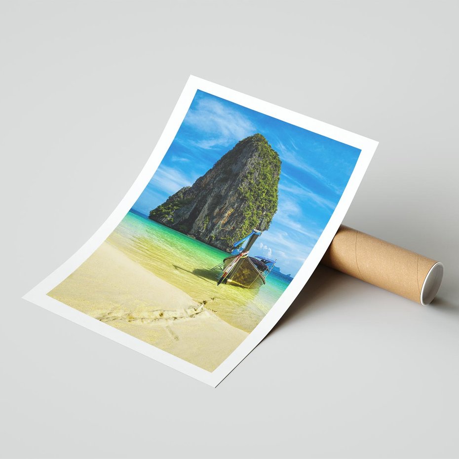 Plakat bez ramy 50x70 - Łódź nad Morzem - łodź, morze