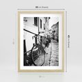 Plakat w ramie 30x40 - Rower w Kontraście - rower, czarno - rama drewno