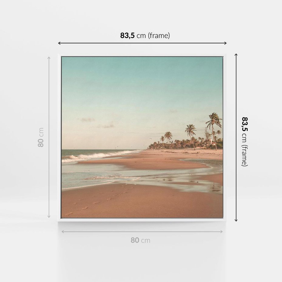 Obraz w ramie 80x80 - Ukojenie na Plaży - fotografia, rajska plaża - rama biała
