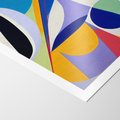 Plakat bez ramy 21x30 - Kolorowe Przesunięcia Kształtów - abstrakcyjny obraz olejny, żywe kolory