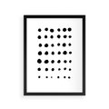 Plakat w ramie 30x40 - Refleksje Światła - minimalistyczna kompozycja, czarne kropkina białym tle - rama czarna