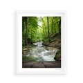 Plakat w ramie 40x50 - Plączący się strumień - rzeka, strumień - rama biała
