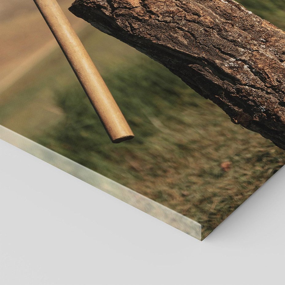 Obraz na płótnie 60x60 - Lasowa siła w drewnie - las, siekiera