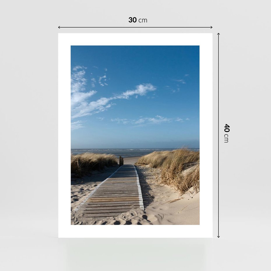 Plakat bez ramy 30x40 - Boho na Plaży - plaża, pomost