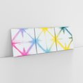 Obraz na płótnie 90x30 - Wibracje podświadomego hałasu - tęczowe kolorowe plamy, wybuchy