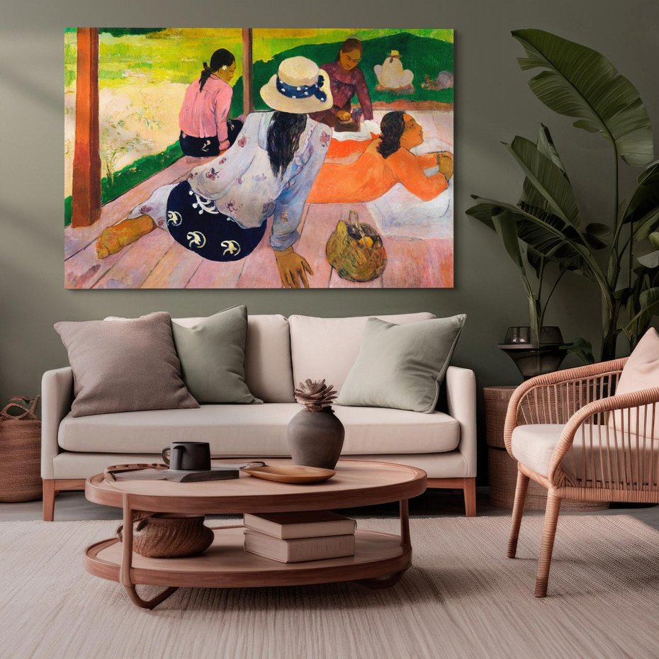 Obraz na płótnie 120x80 - Sjesta 1892, Paul Gauguin - Reprodukcja - reprodukcja, obraz na płótnie