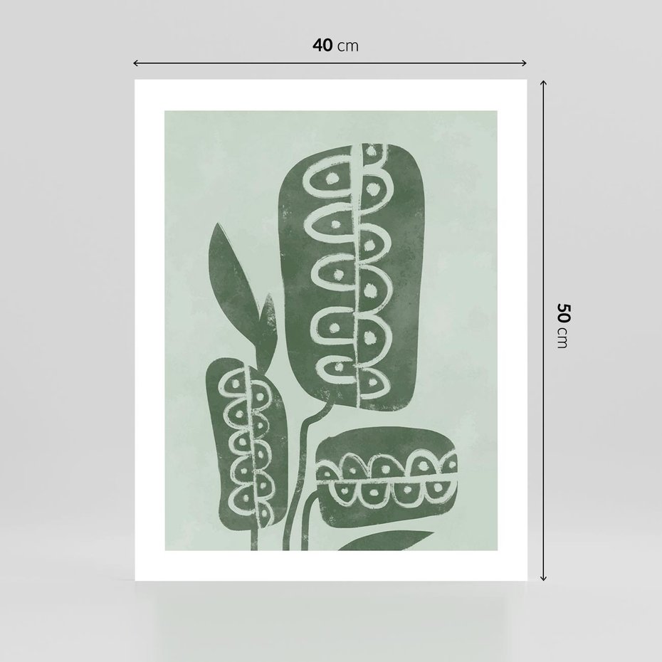 Plakat bez ramy 40x50 - Nurtująca Zieleń - abstrakcyjny zielony motyw, skandynawski design