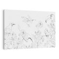 Obraz na płótnie 120x80 - Tropiki w Monochromie - czarno biały szkic, tropikalne ptaki