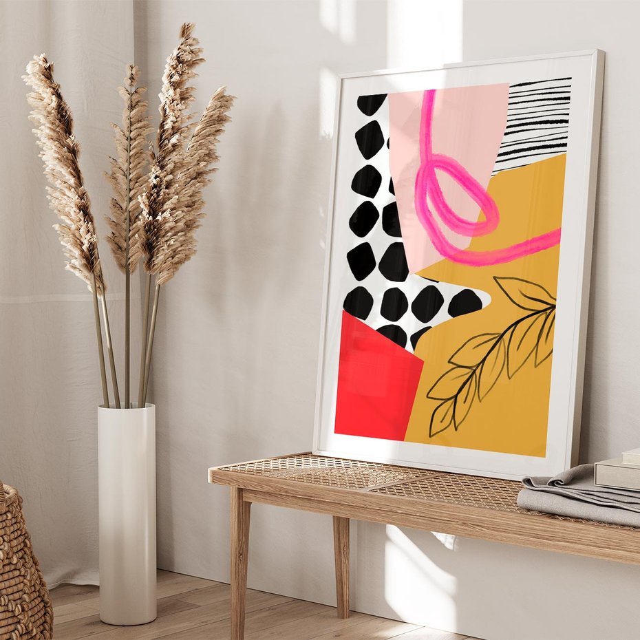 Plakat bez ramy 21x30 - Księga Form i Plam - abstrakcyjna kompozycja, różne tekstury