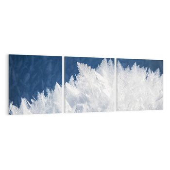 Obraz na płótnie 90x30 - Zimowa magia: Kryształki lodu - zima, kryształki