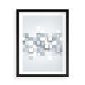 Plakat w ramie 50x70 - Trójwymiarowe formy geometryczne - geometria, 3D - rama czarna