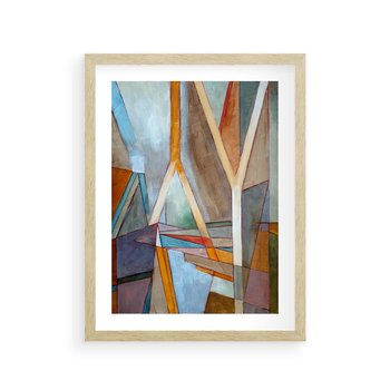 Plakat w ramie 50x70 - Geometria abstrakcji - abstrakcja, geometria - rama drewno